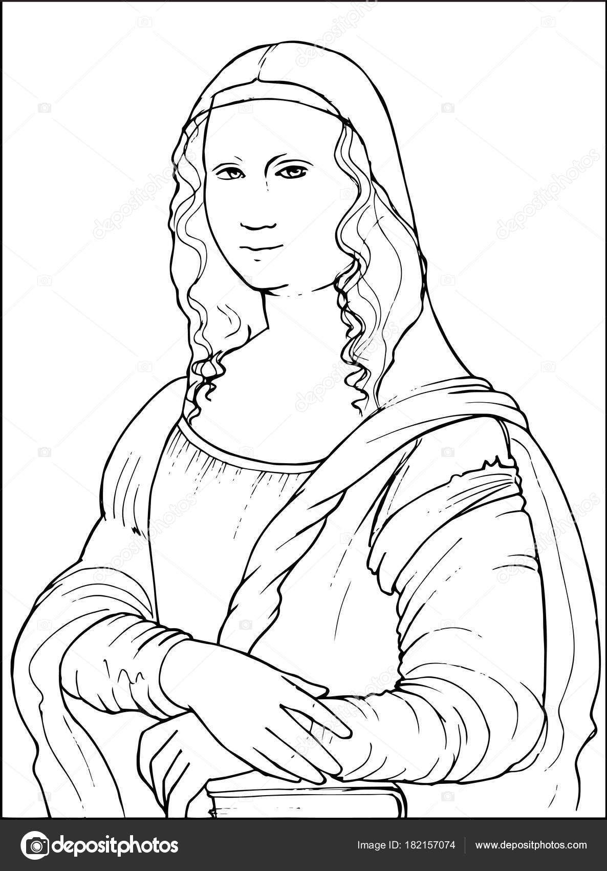 Desenho De Mona Lisa De Leonardo Da Vinci Para Colorir Coloring City