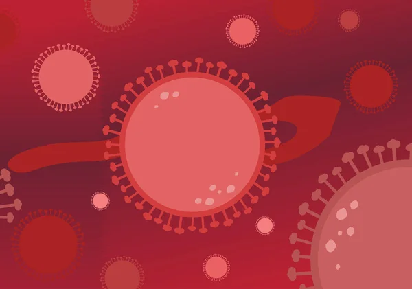 Covid Coronavirus Red Background Vector Illustration — Stock Vector