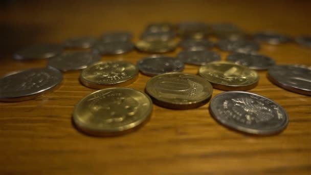Ryska rubel närbild mynt — Stockvideo
