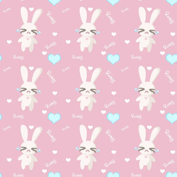 Seamless Texture with a cute crying rabbit — Stock Photo, Image