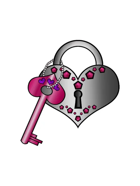 Heart shaped lock. Tattoo heart under lock and key. Forever love