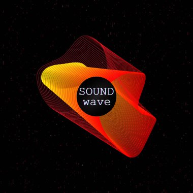 Ses Posteri. Dinamik sıvı şekli. Müzik dalgaları.