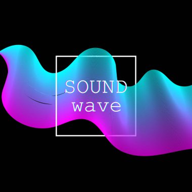 Ses Posteri. Dinamik sıvı şekli. Müzik dalgaları.