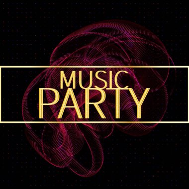 Müzik partisi. Ses dalgaları. Neon. Vektör 