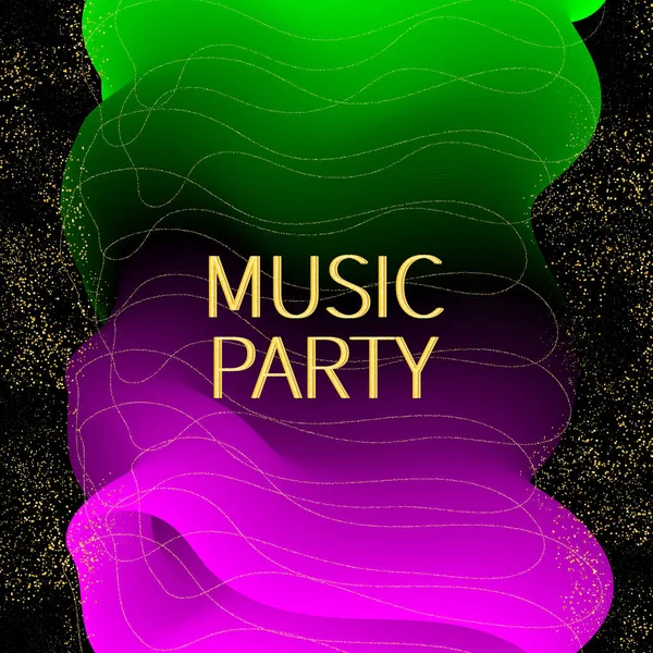 Music party. Sound waves. Neon.  Vector — Stock Vector