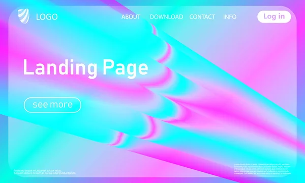 Landing page. Flow shape. Fluid background. Vector — Stock Vector