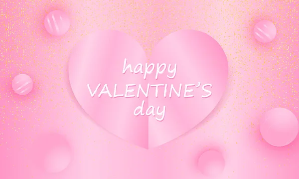 Valentines day background. Pink Heart. Vector — ストックベクタ