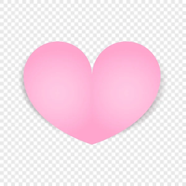Pink Heart geïsoleerd op transparante achtergrond. — Stockvector
