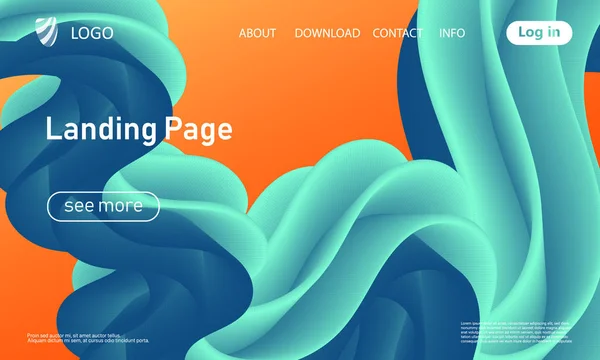 Landing page. Flow shape. Fluid background. Vector — Stock Vector