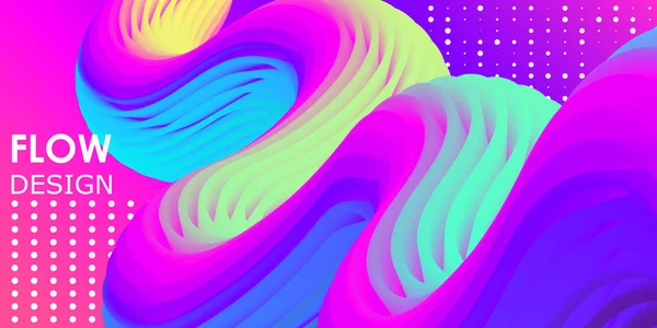 Fluid shape. Abstract flow. Trendy poster. Vector — 스톡 벡터