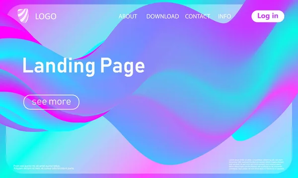 Landing page. Flow shape. Fluid background. Vector — Stock Vector