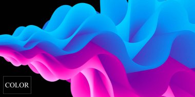 Sıvı şekilli. Soyut akış. Moda posteri.