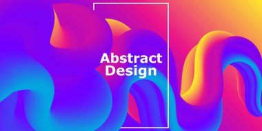 Sıvı şekilli. Soyut akış. Moda posteri. Vektör