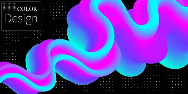 Rainbow Background. Wave Pattern. Fluid Flow. — 스톡 벡터