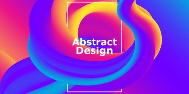 Sıvı şekilli. Soyut akış. Moda posteri. Vektör