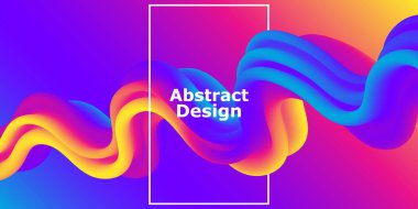 Sıvı şekilli. Soyut akış. Moda posteri. Vektör