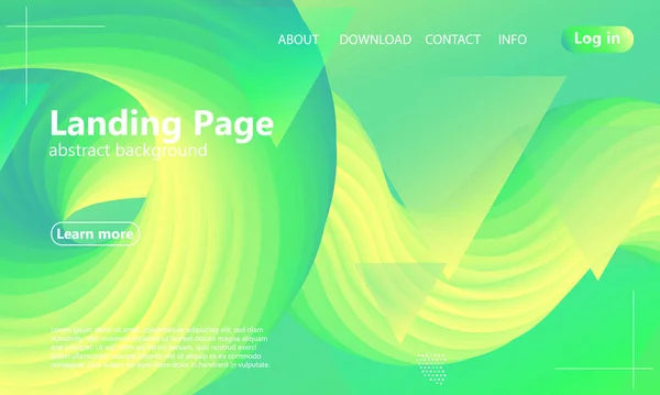 Website landing page. Green abstract background. — Stockvector