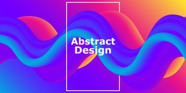 Sıvı şekilli. Soyut akış. Moda posteri. Vektör