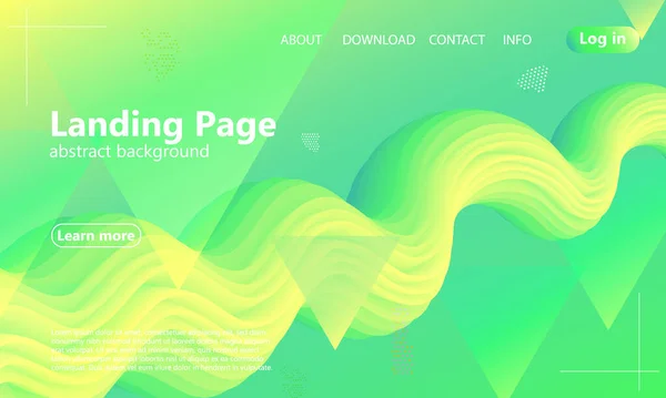 Website landing page. Green abstract background. — Stock Vector