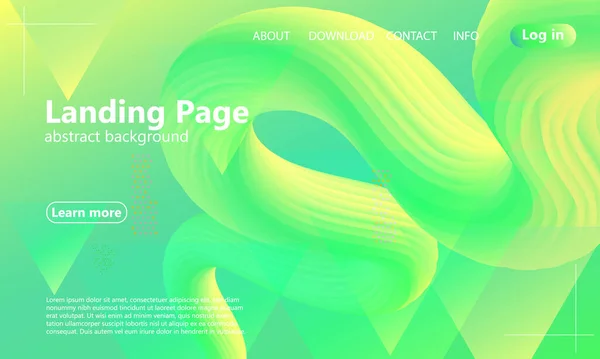 Website landing page. Green abstract background. — 스톡 벡터