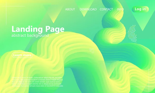 Website landing page. Green abstract background. — Wektor stockowy