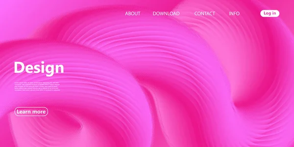 3d fond rose. Landing Page. Forme fluide . — Image vectorielle