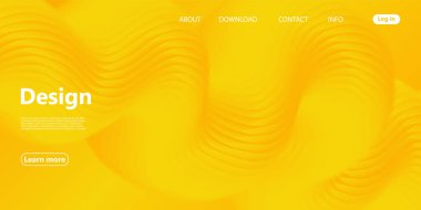 Akışkan şekiller. Sarı 3d arka plan.