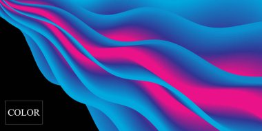 Sıvı şekilli. Soyut akış. Moda posteri.