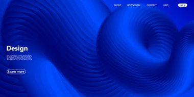 Sıvı akışı. İniş Sayfası. Mavi Dalga. Vektör