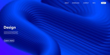Sıvı akışı. İniş Sayfası. Mavi Dalga. Vektör