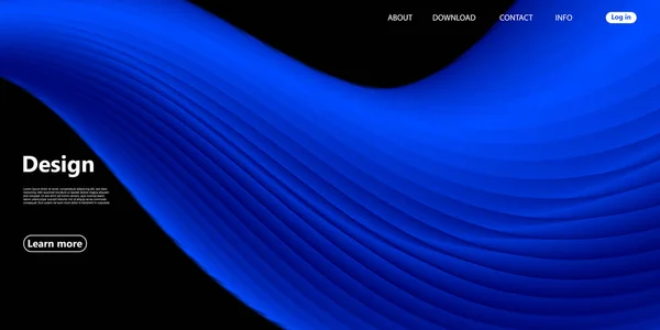 Fluide coulant. Landing Page. Blue Wave. Vecteur — Image vectorielle