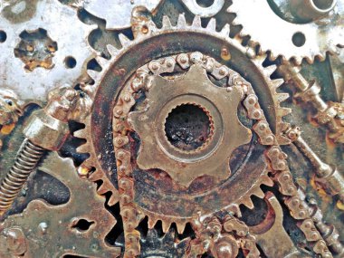 Eski paslı zinciri motosiklet zincir