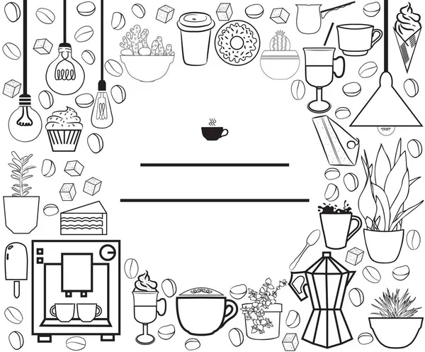 Kahve arka plan. Vektör çizim.