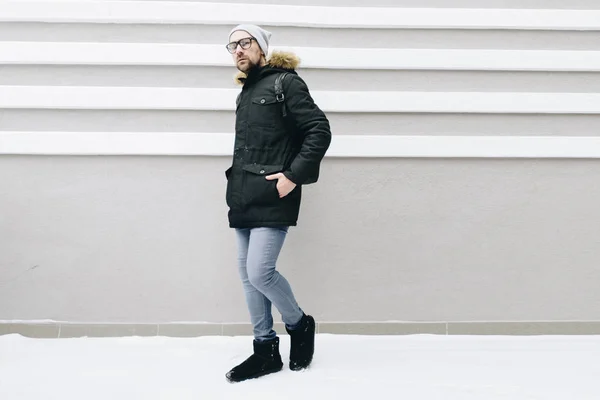 Happy young man with beard. — Stock Photo, Image