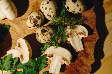 Royal fışkın maydanoz ve dereotu ile mantar