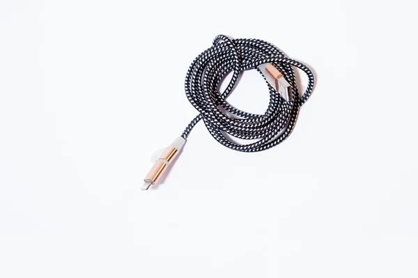 A charging cable on the white background — Stock Photo, Image