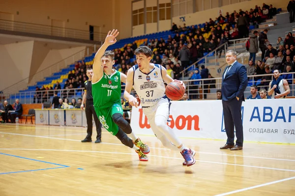 ハリコフ ウクライナ 2020年1月24日 ウライナのスーパーリーガハリコフファルコンのバスケットボール試合 Zaporizhzhya — ストック写真