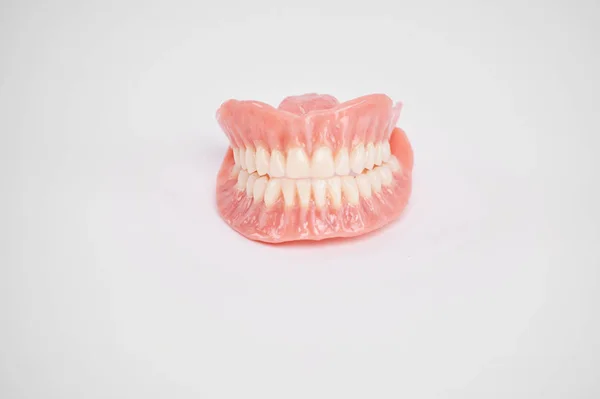 Dentures Full Removable Denture Isolate White Background — Stock Photo, Image