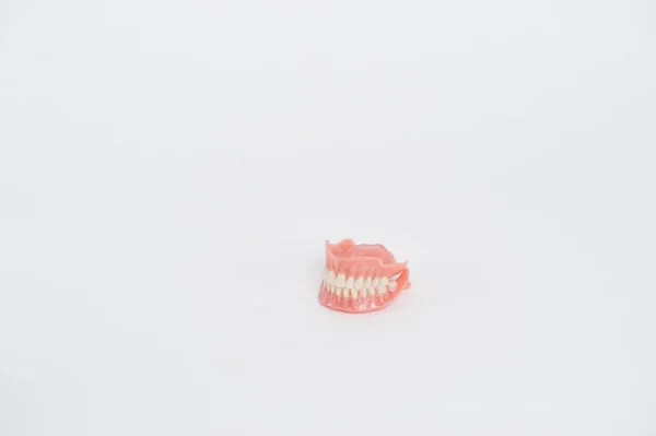 Dentures Full Removable Denture Isolate White Background — 스톡 사진