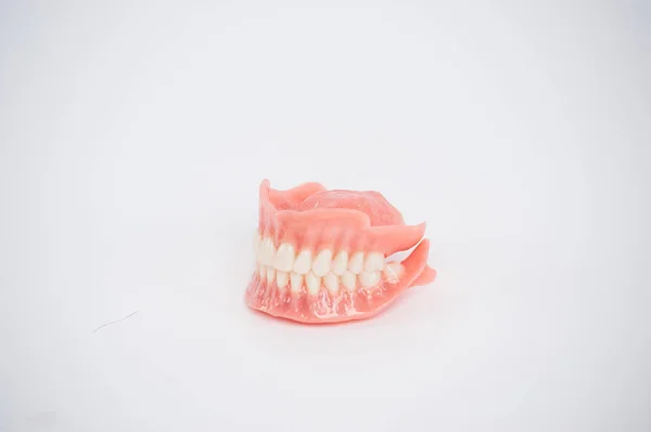 Dentures Full Removable Denture Isolate White Background — Stock Photo, Image