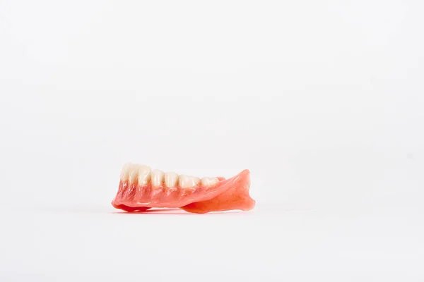 False Prosthes Dental Hygienist Checkup Concept Full Removable Plastic Denture — Stock Photo, Image