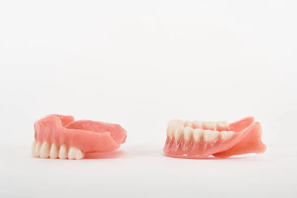 False Prostheses Dental Hygienist Checkup Concept Full Removable Plastic Denture — 스톡 사진