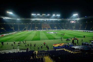Kharkiv, Ukraine - February 20, 2020: Metallist stadium before match Shakhtar vs Benfica
