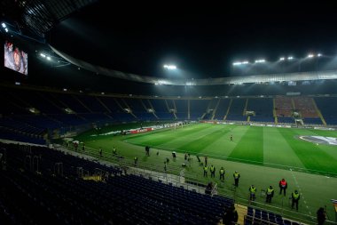 Kharkiv, Ukraine - February 20, 2020: Metallist stadium before match Shakhtar vs Benfica