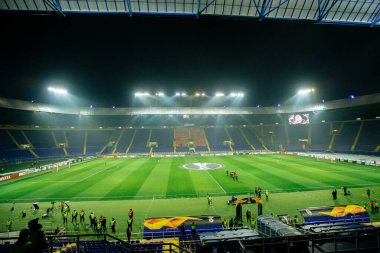 Kharkiv, Ukraine - February 20, 2020: Metallist stadium before match Shakhtar vs Benfica
