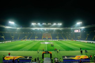 Kharkiv, Ukraine - February 20, 2020: Metallist stadium before match Shakhtar vs Benfica