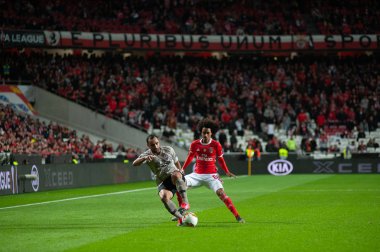 Lizbon, Portekiz - 27 Şubat 2020: Estadio Da Luz 'daki Avrupa Ligi maçında Tomas Tavares ve Ismaily