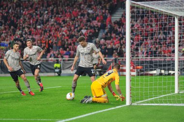 Lizbon, Portekiz - 27 Şubat 2020: Estadio Da Luz 'daki Avrupa Ligi maçında Nikolay Matviyenko