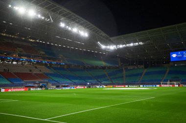 Leipzig, Almanya - 20 Mart 2020: Leipzig Arena Tottenham maçından önce