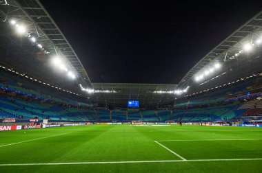 Leipzig, Almanya - 20 Mart 2020: Leipzig Arena Tottenham maçından önce